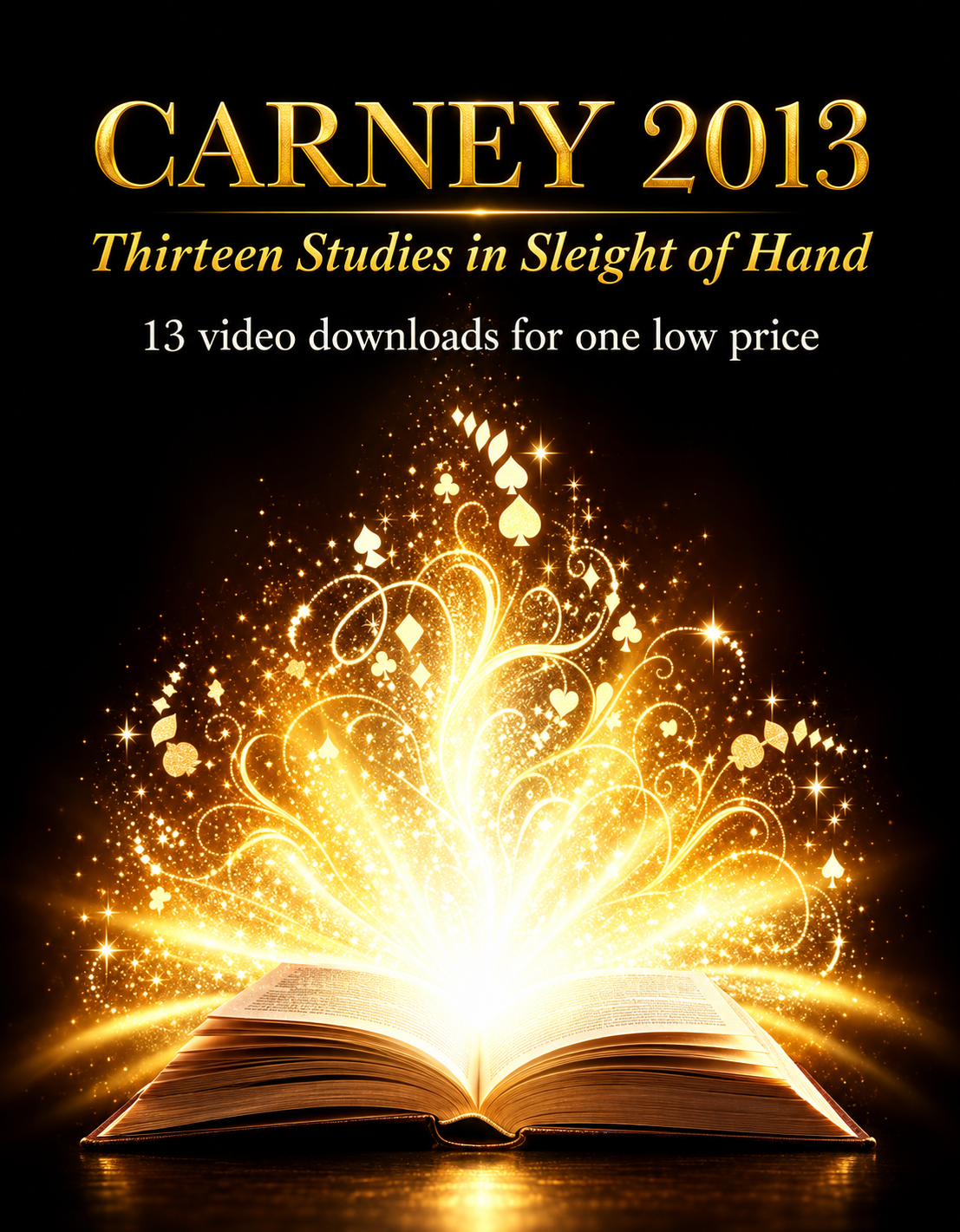 Carney 2013 complete collection: thirteen video downloads, with an open book and golden magical light